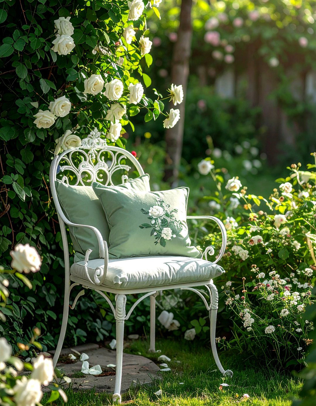 Sage green botanical - 30 outdoor pillow ideas