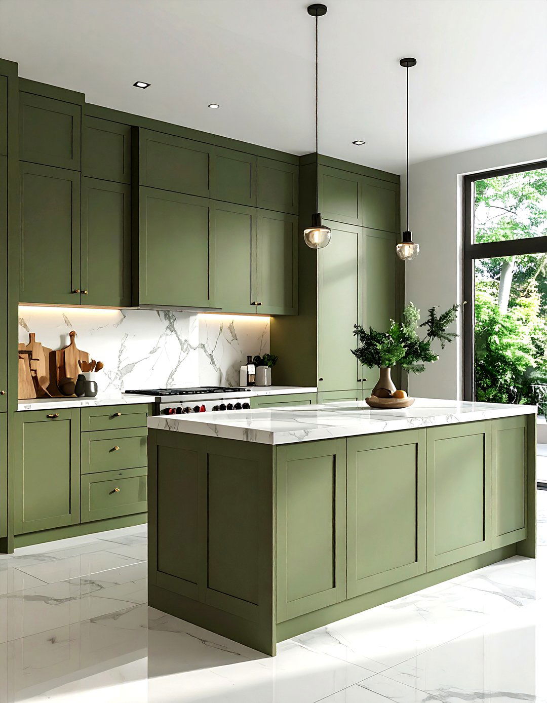 Sage green cabinet - 30 long-lasting kitchen ideas