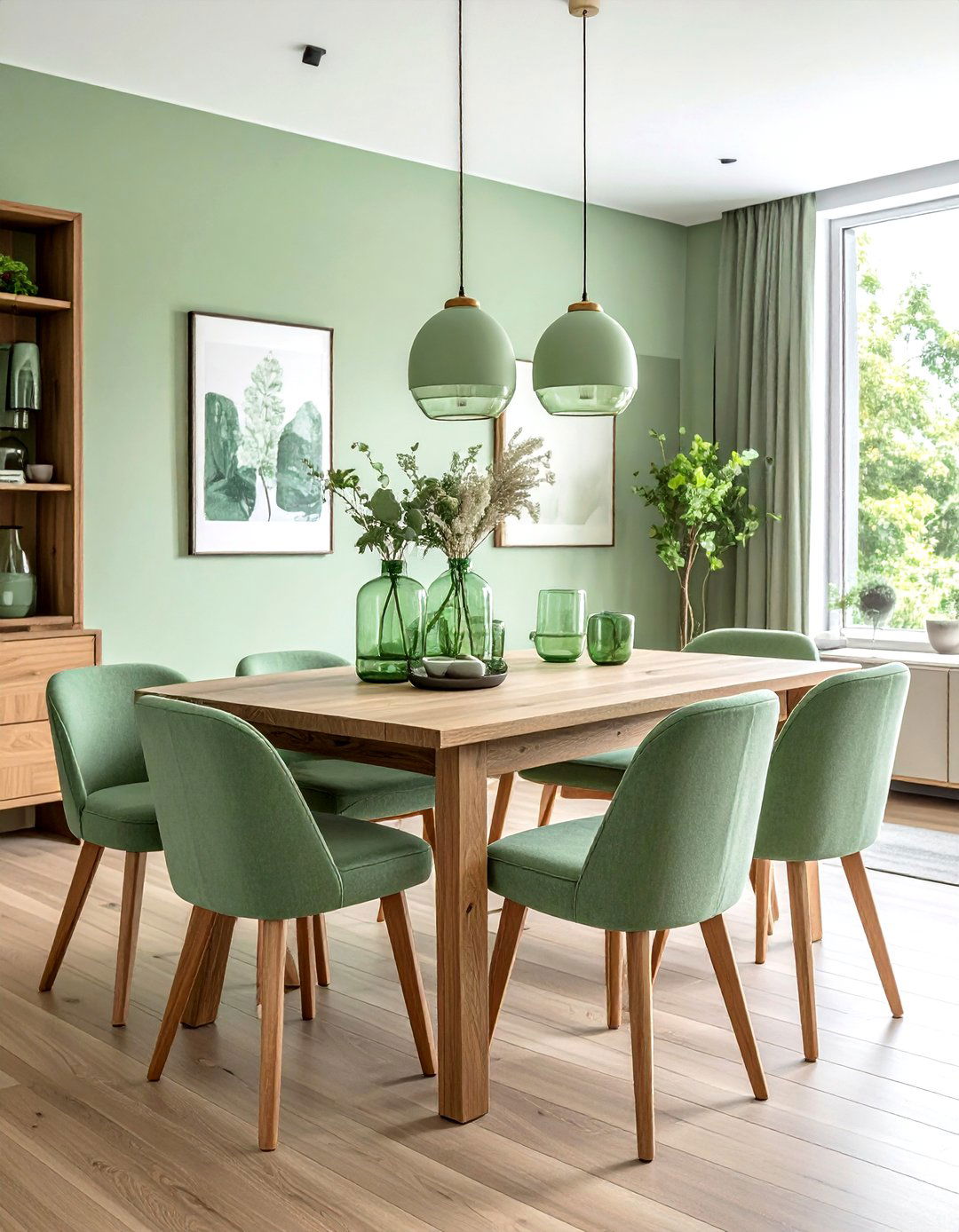 Sage green dining room - 30 monochromatic dining room ideas