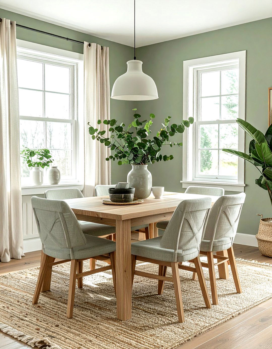 Sage green dining room - 30 dining room paint ideas
