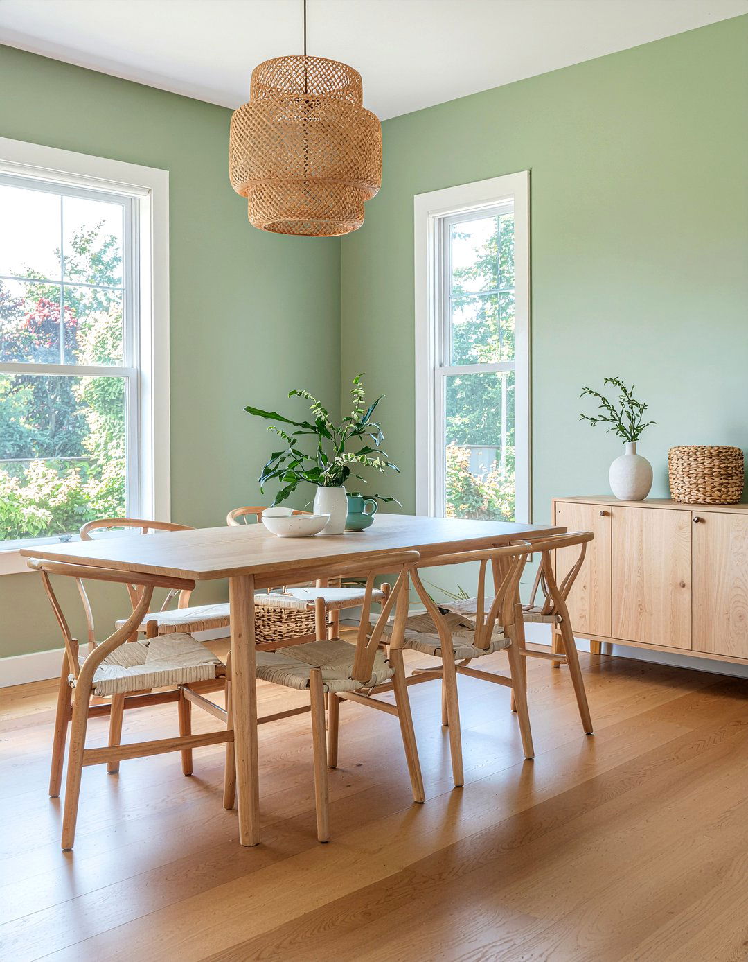 Sage green dining room walls - 30 calm dining room ideas