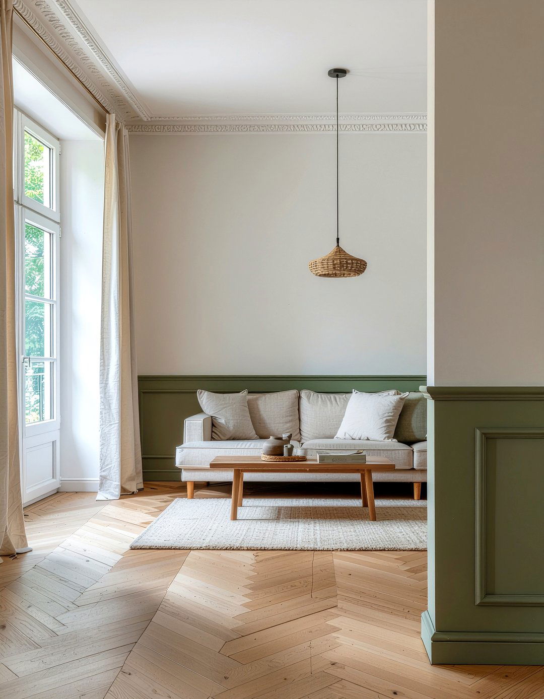 Sage green half wall - 30 living room half painted walls