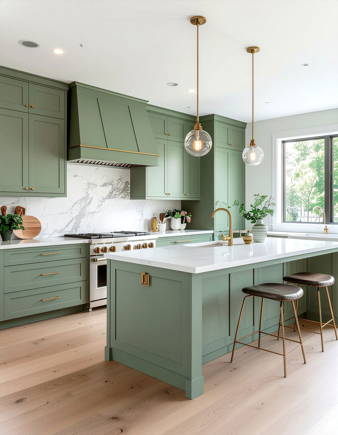 Sage green kitchen cabinets - 30 green kitchen cabinet ideas