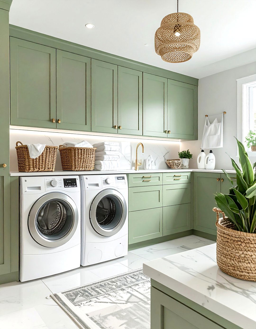 Sage green laundry room - 30 serene decor ideas