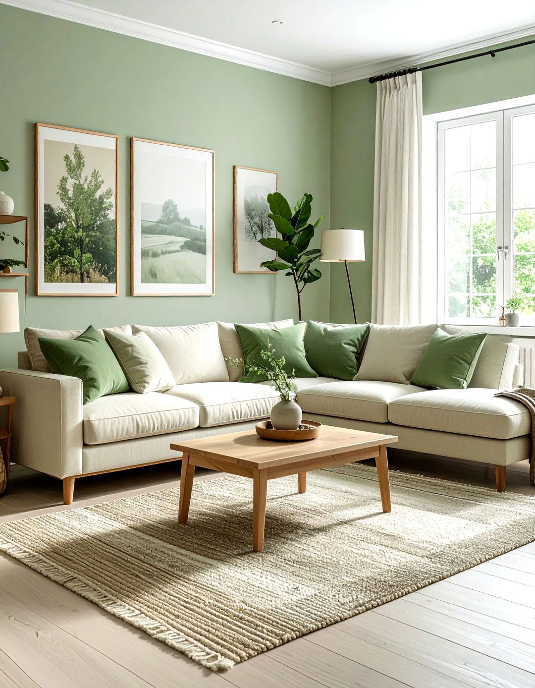 Sage green living room - 30 living room paint ideas