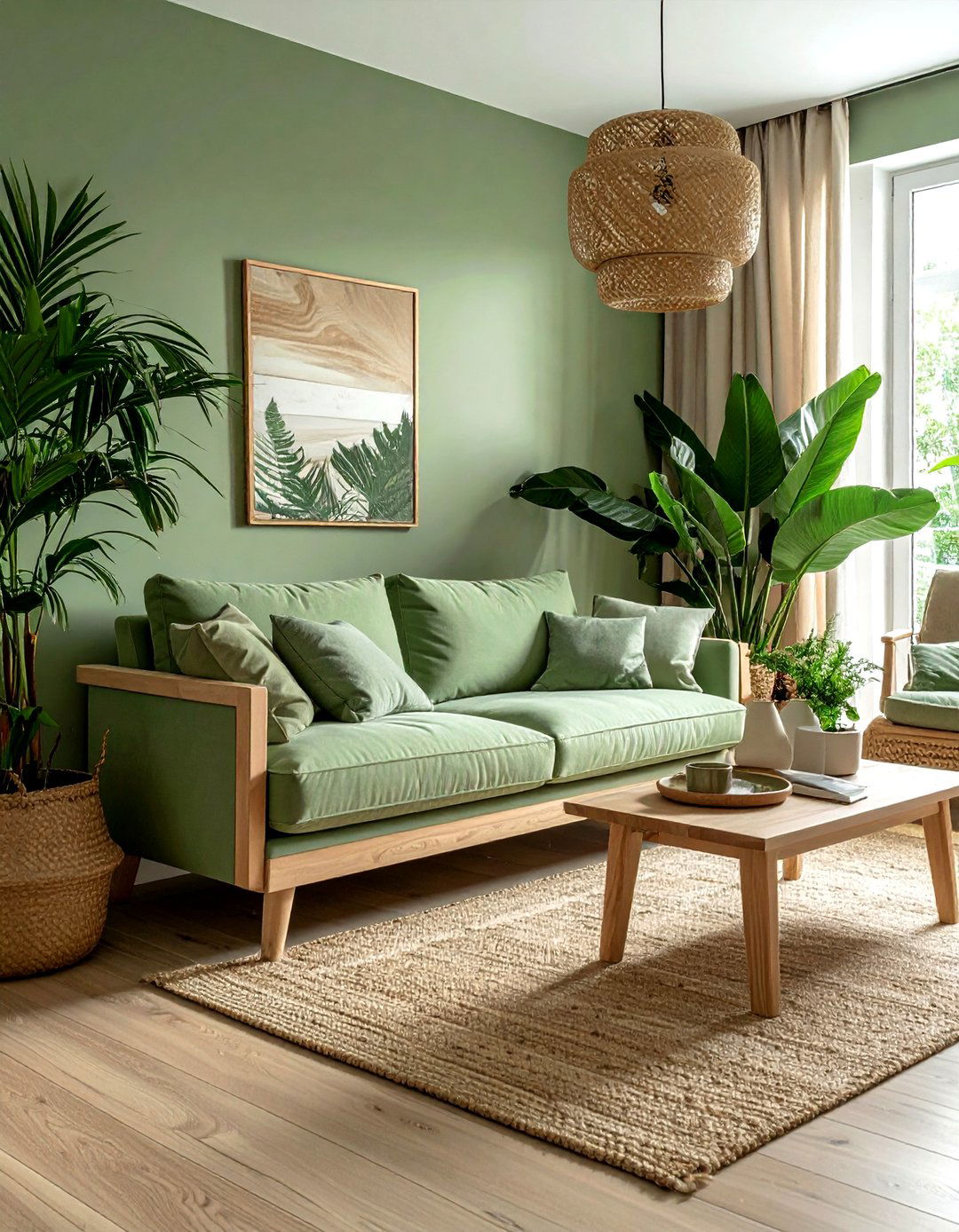 Sage green living room - 30 cool paint color ideas