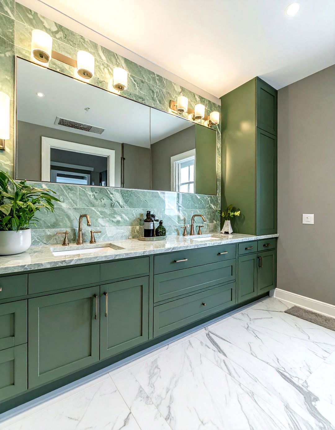 Sage green marble backsplash - 30 green marble bathroom ideas