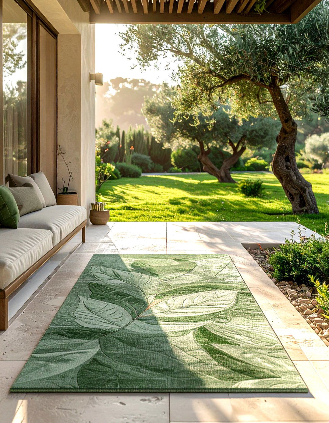 Sage green outdoor rug - 30 outdoor rug ideas