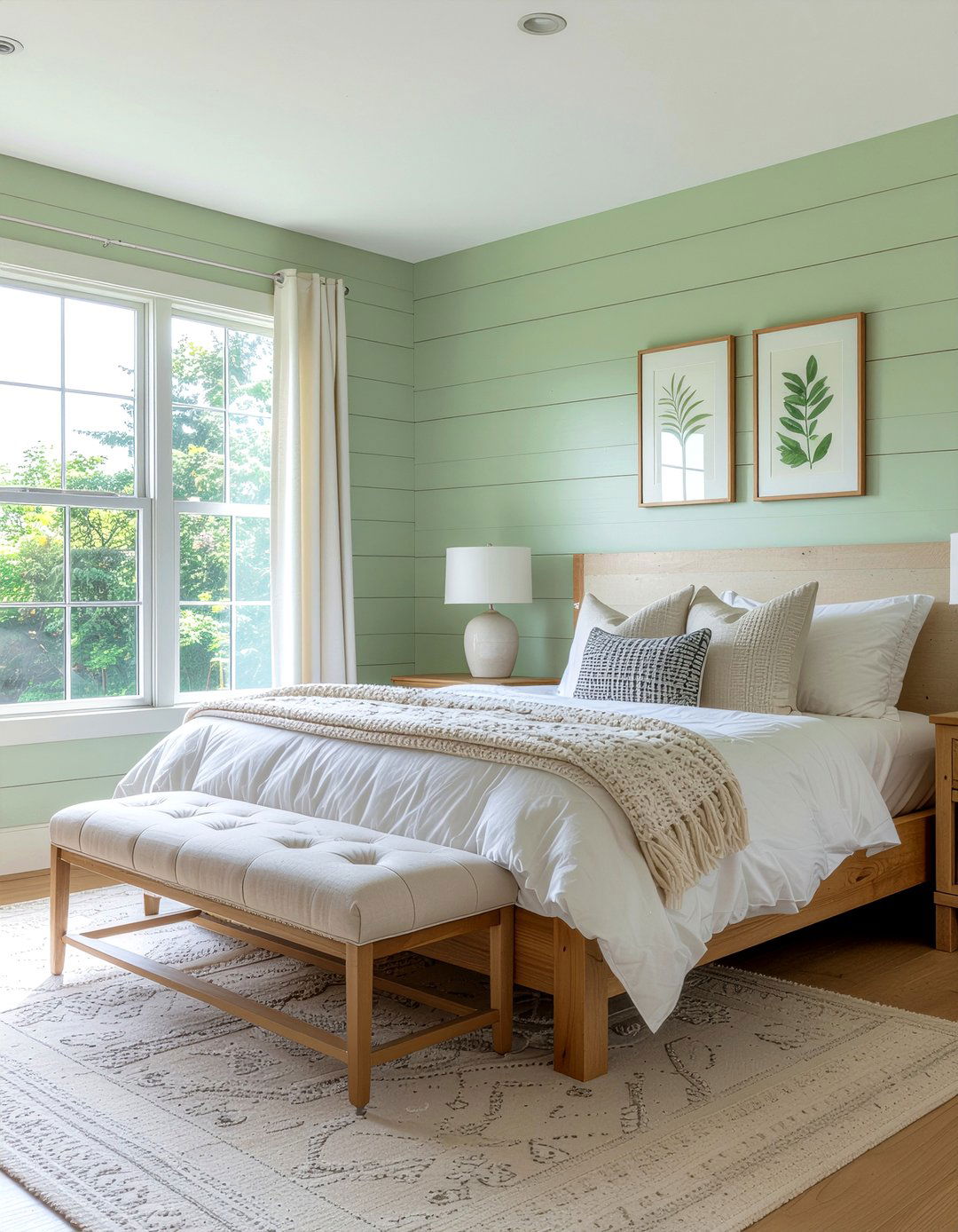Sage green shiplap bedroom - 30 bedroom shiplap walls