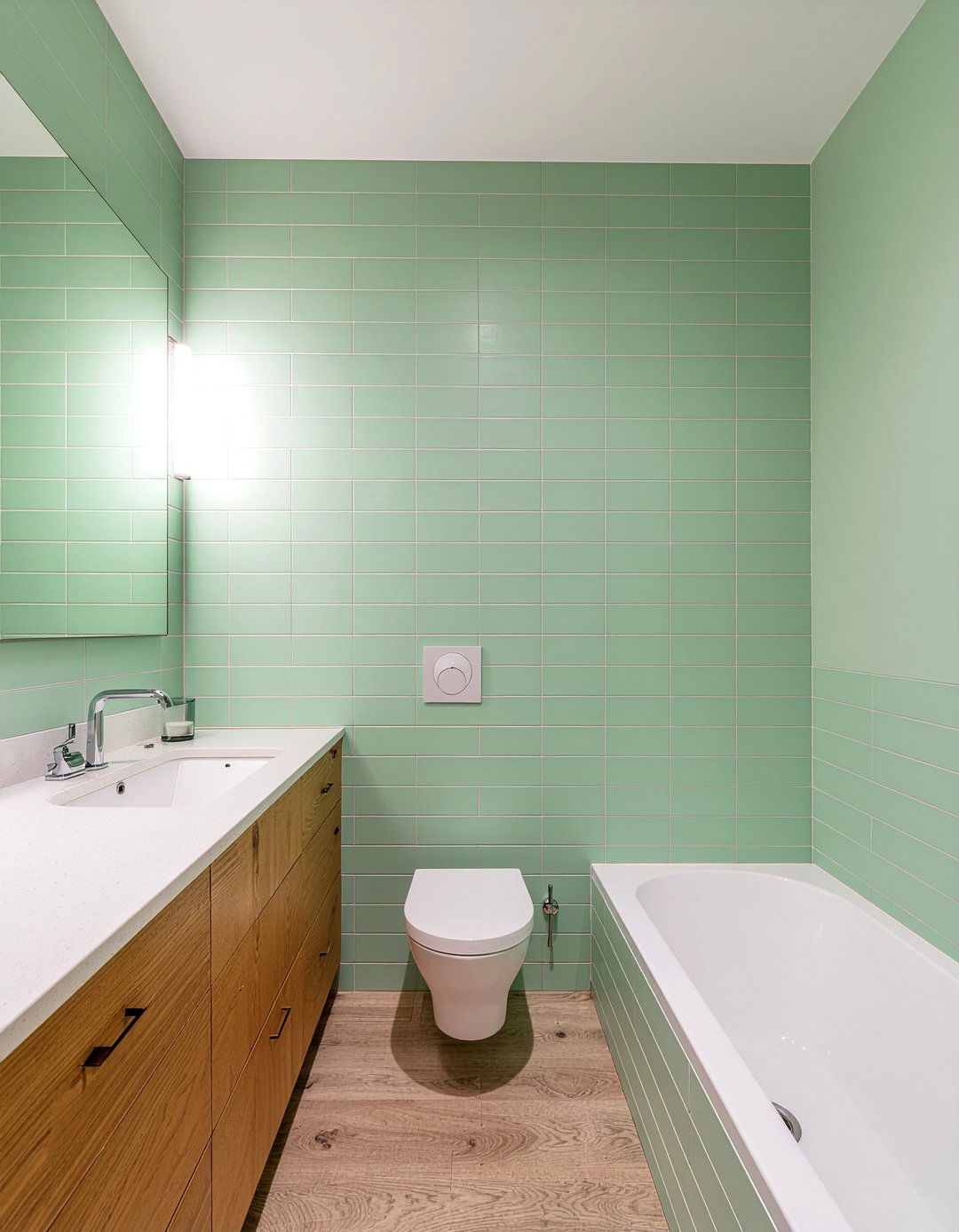 Sage green tile - 30 bathroom tile ideas