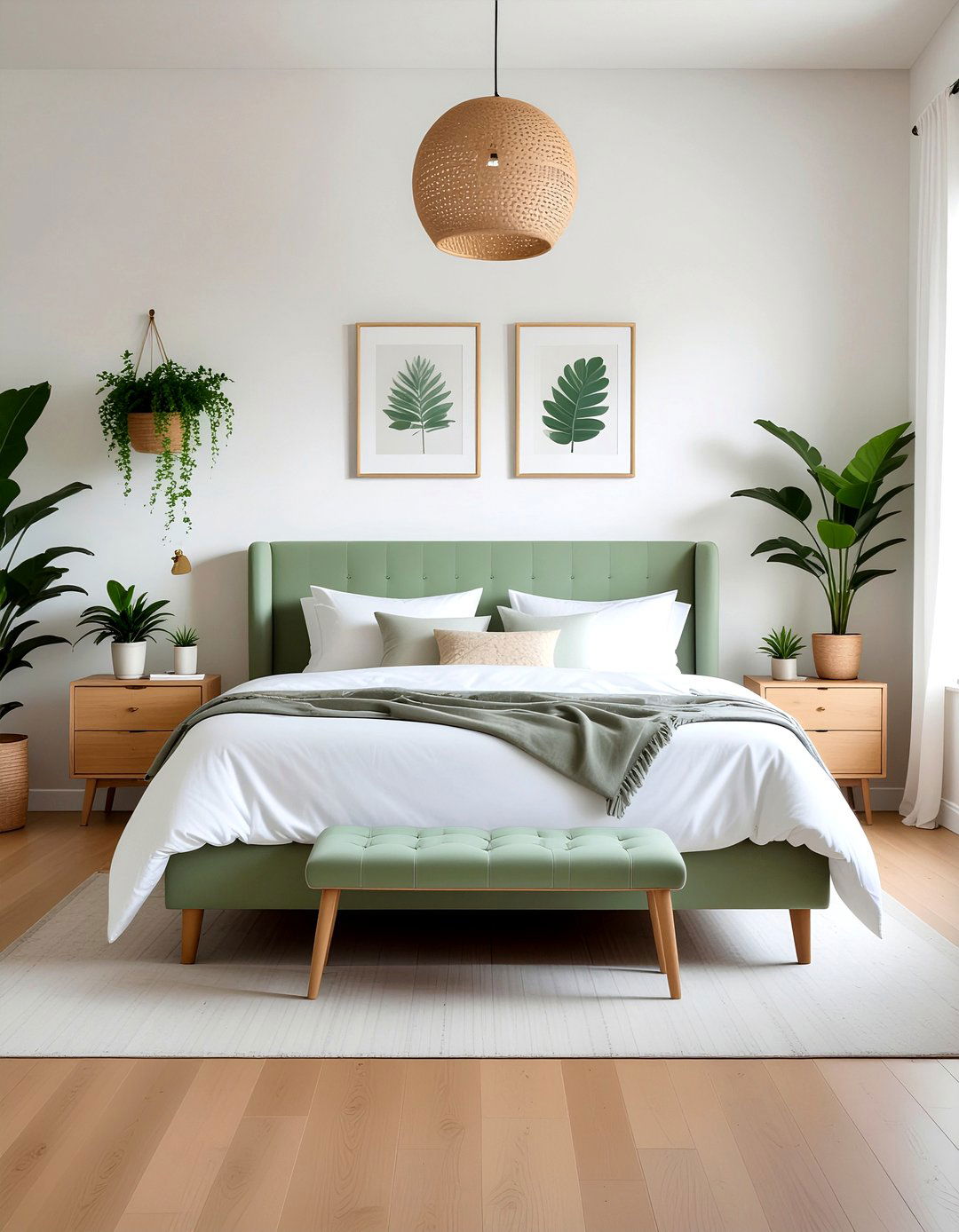 Sage green upholstered bed - 30 upholstered bed ideas