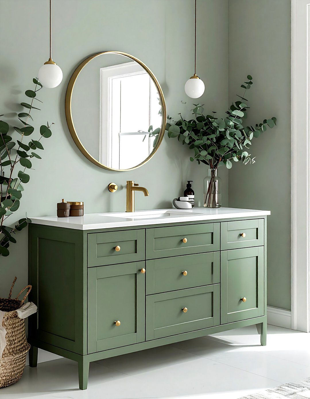 Sage green vanity - 30 bathroom update ideas