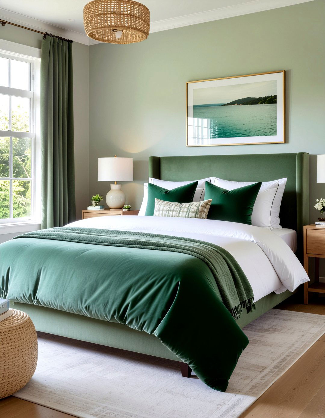 Sage green velvet bedding - 30 bedroom velvet bedding ideas