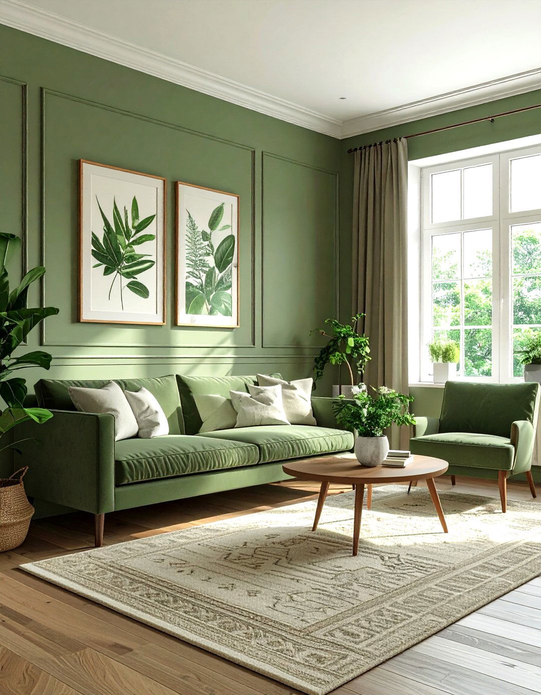 Sage green wainscoting - 30 living room wainscoting ideas