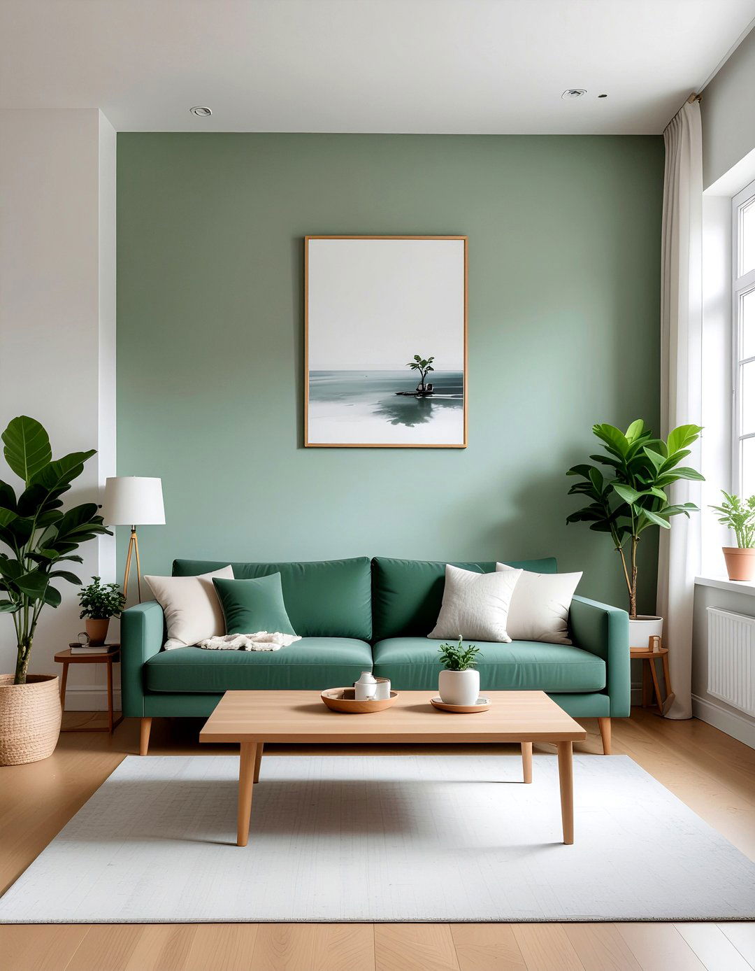 Sage green wall - 30 living room accent walls