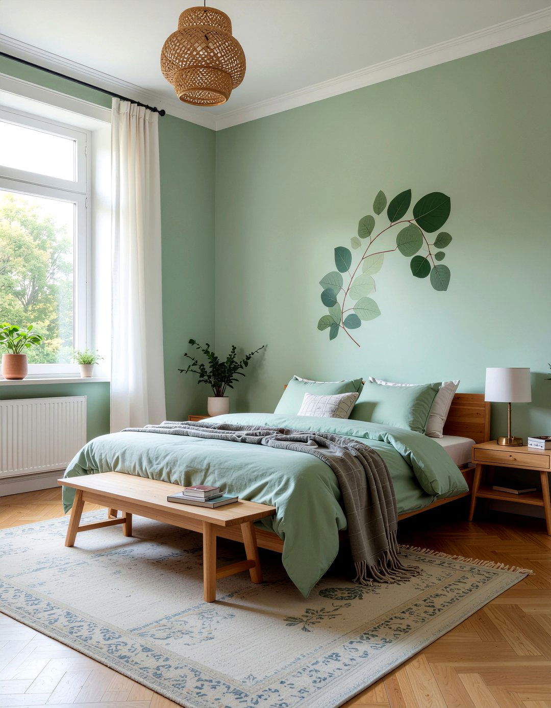 Sage green wallpaper - 30 bedroom peel and stick wallpapers