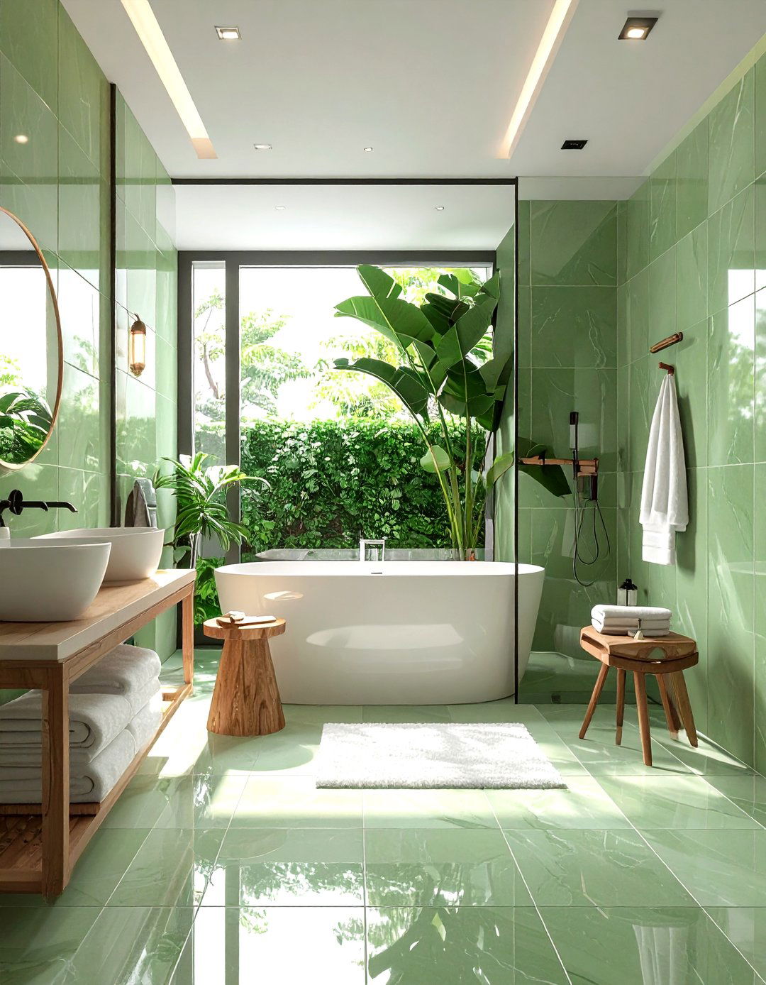 Sage green zellige bathroom - 30 zellige tile bathroom ideas