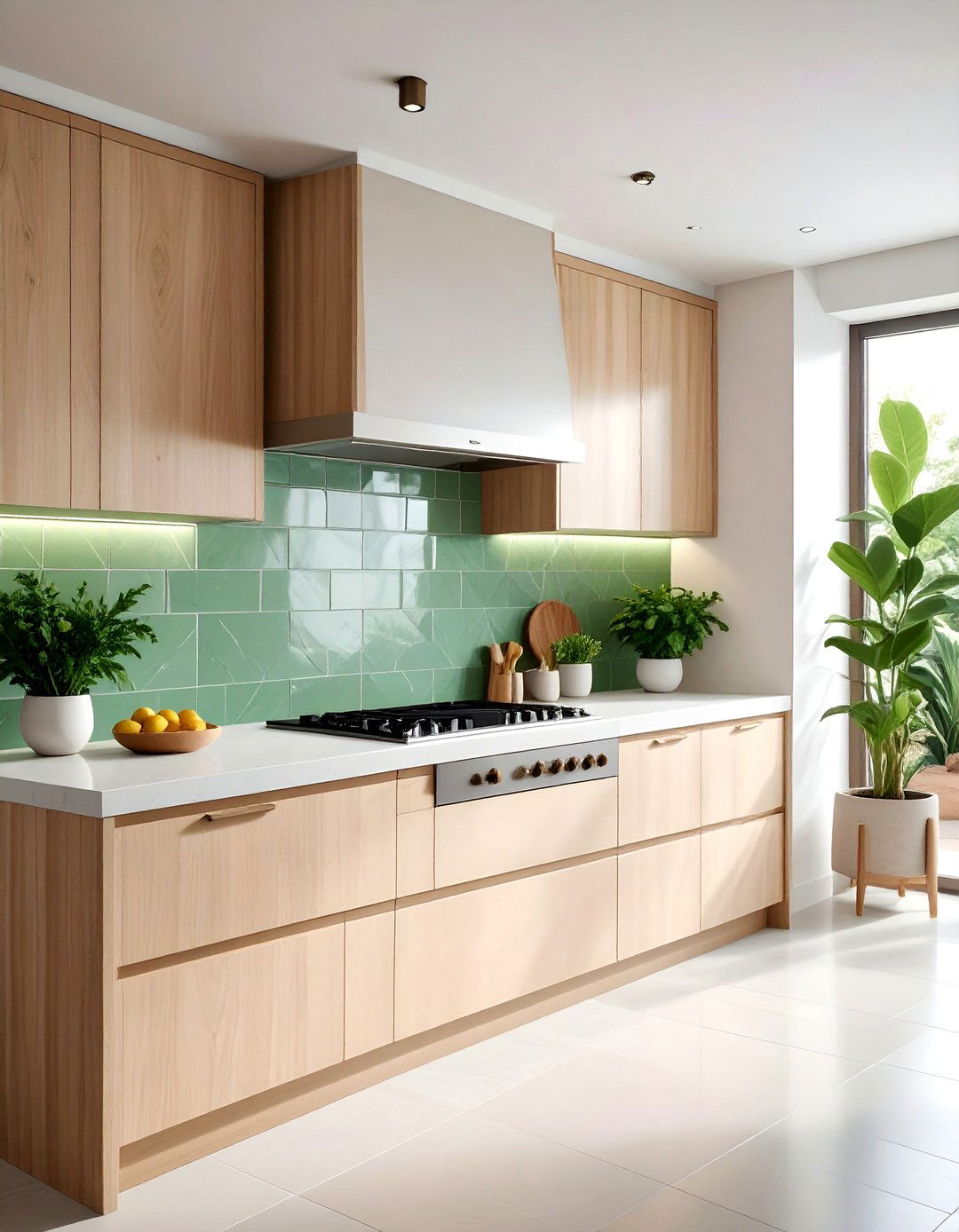 Sage green zellige tile - 30 zellige tile kitchen backsplash ideas