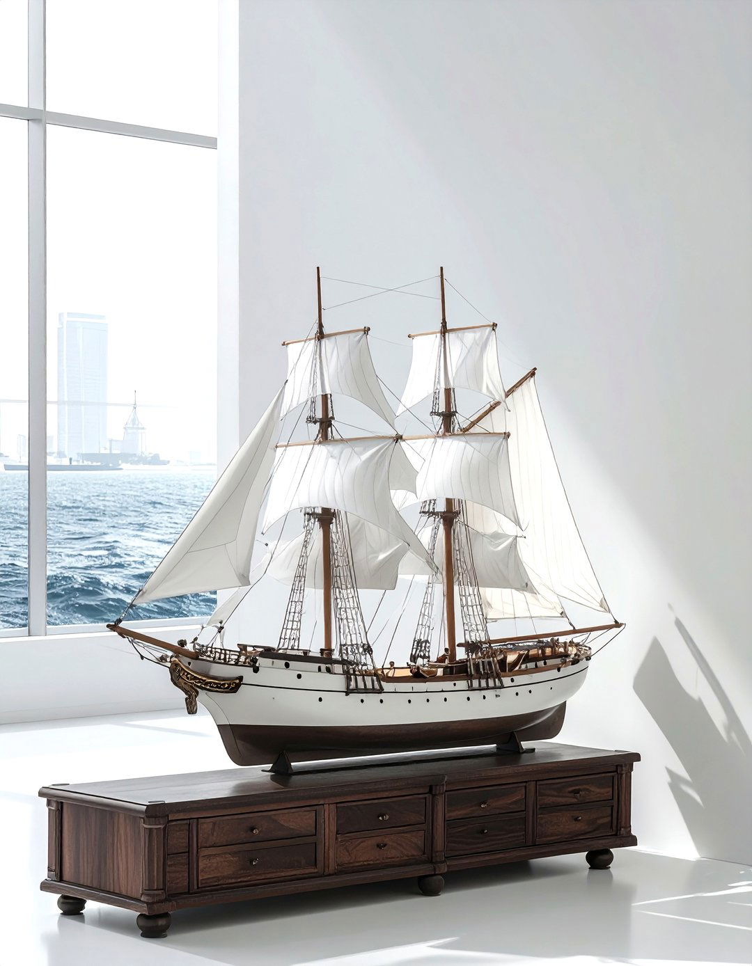 Sailing boat model - 30 nautical dining room ideas