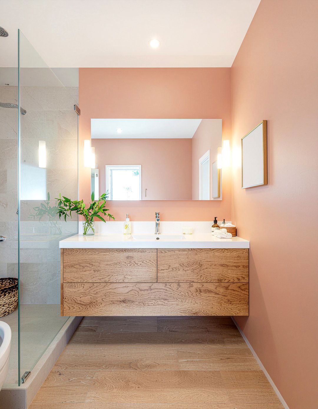 Salmon Pink Paint - 30 pink bathroom ideas