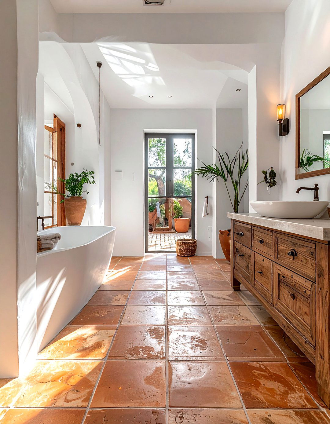 Saltillo tile bathroom - 30 Spanish bathroom ideas