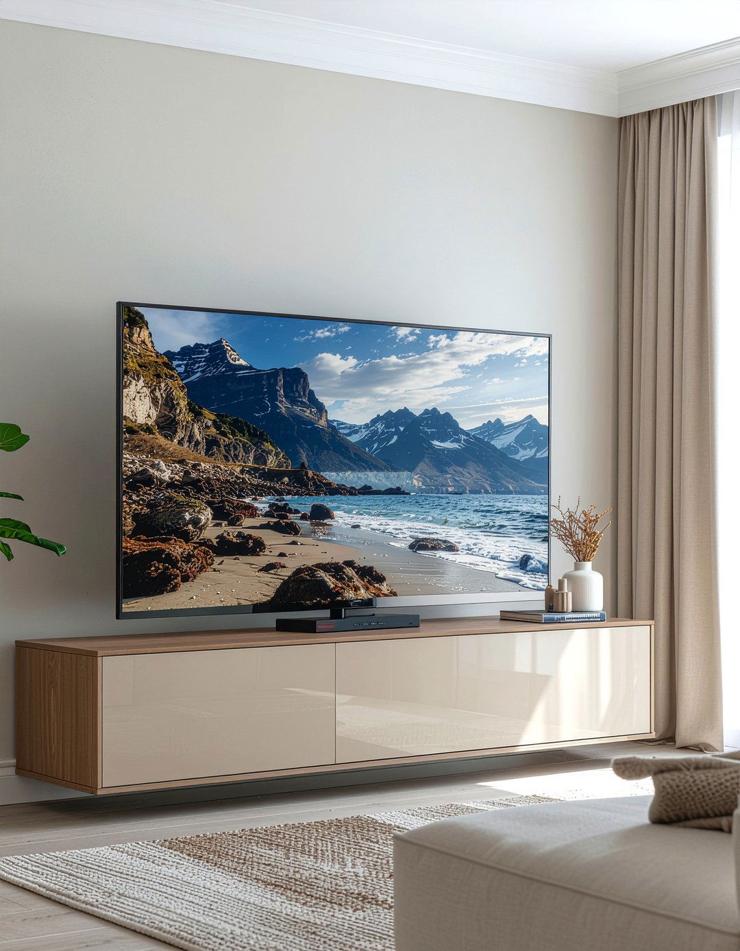 Samsung frame tv living room - 30 living room wall mounted tv ideas