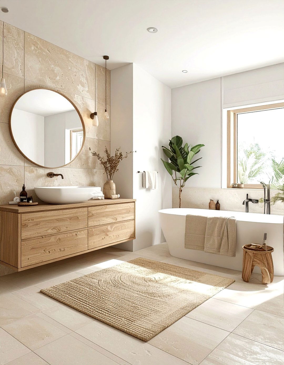 Sand Bathroom - 30 bathroom accent color ideas