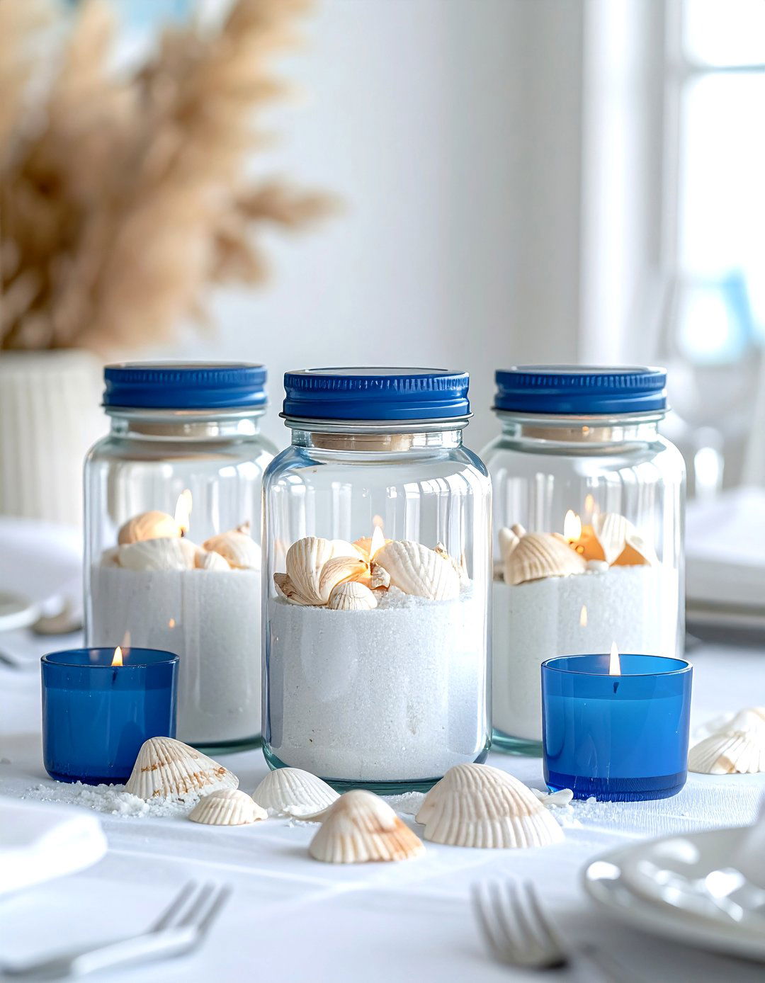 Sand Jar Centerpiece - 30 nautical decor ideas