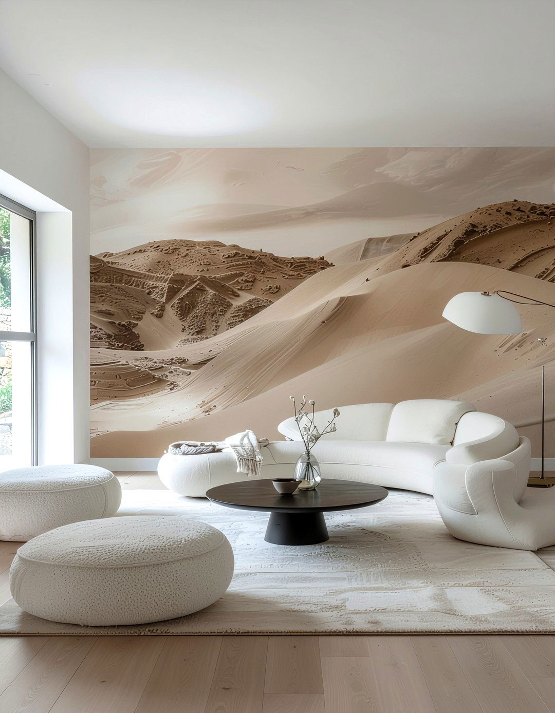 Sand colored abstract wallpaper - 30 living room neutral wallpapers