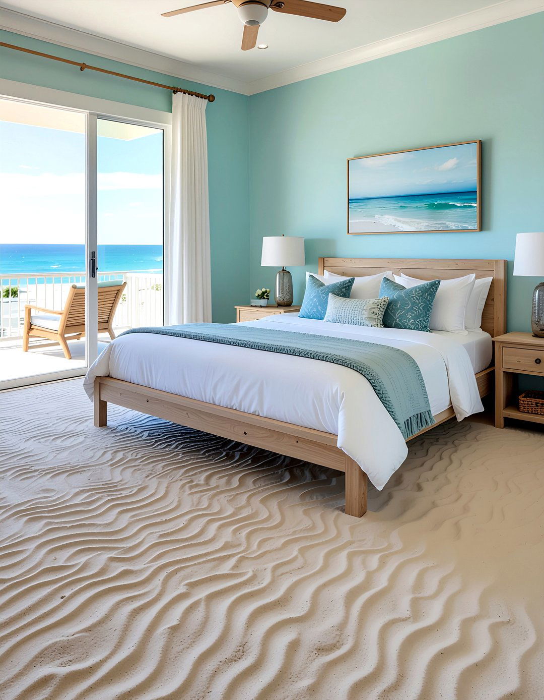 Sand colored carpet - 30 underwater bedroom ideas