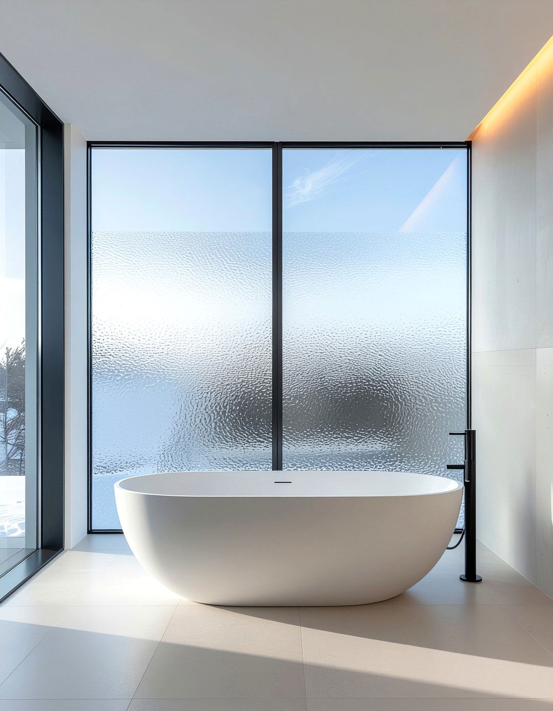 Sandblasted glass bathroom window - 30 bathroom privacy window ideas