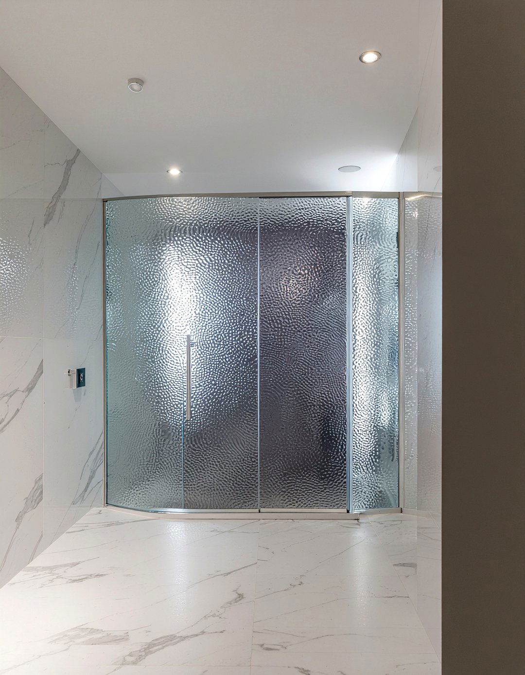 Sandblasted glass shower screen - 30 frosted glass bathroom ideas