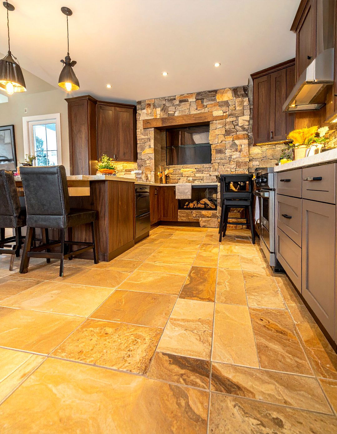 Sandstone Kitchen Flooring - 30 tile floor kitchen ideas