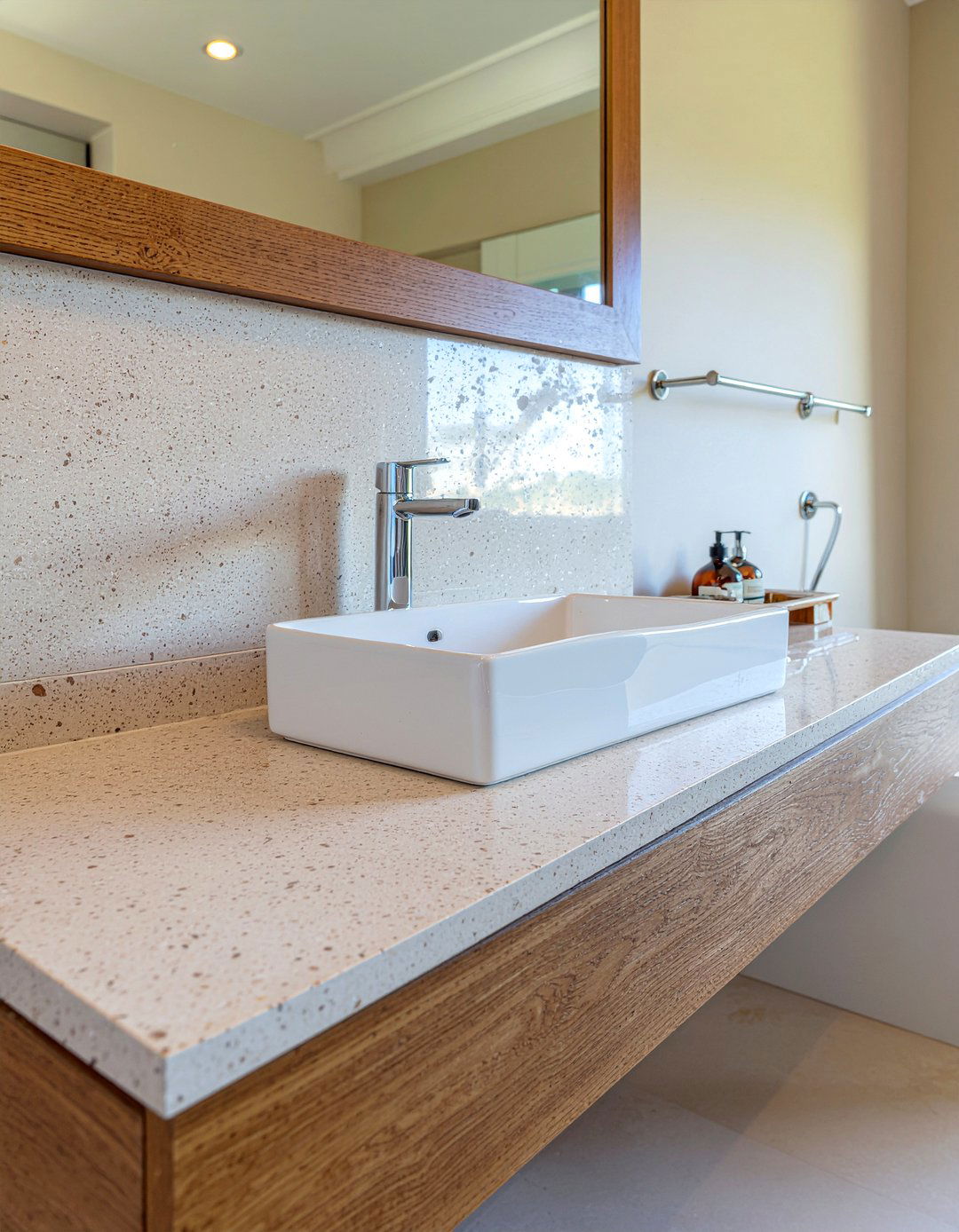 Sandstone Look Laminate - 30 laminate bathroom countertop ideas