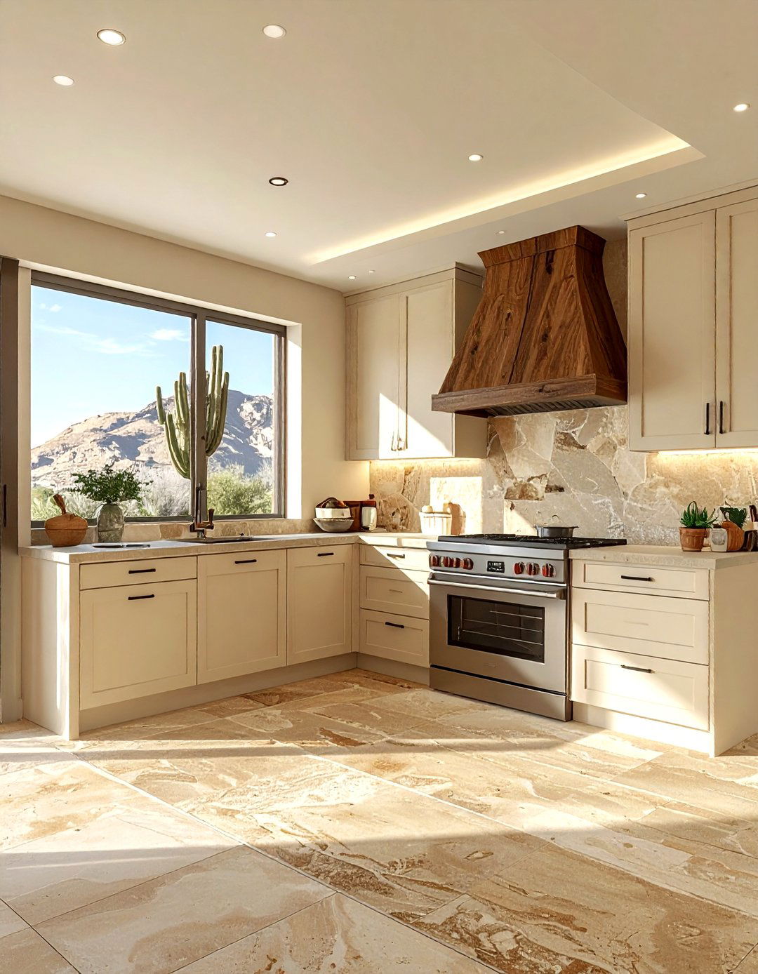 Sandstone Vinyl Tile - 30 vinyl floor kitchen ideas