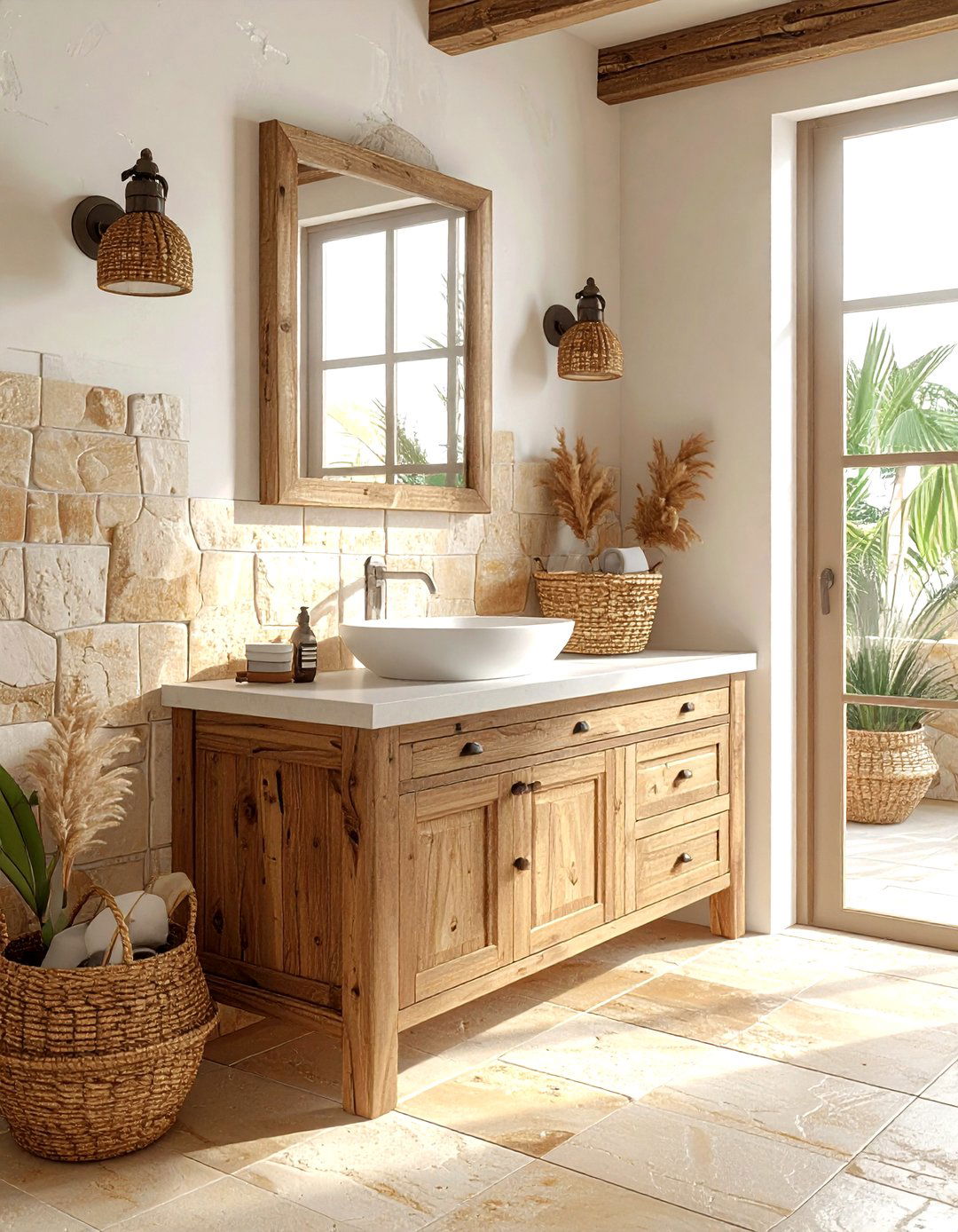 Sandstone bathroom tile - 30 bathroom flooring ideas