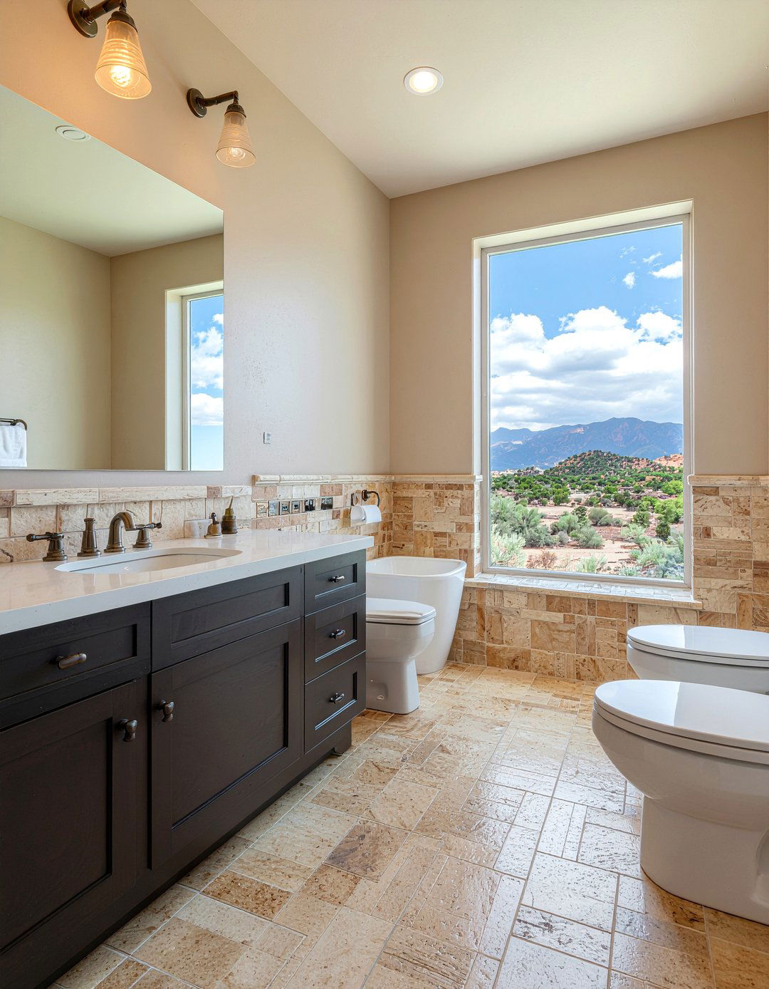 Sandstone look limestone tile - 30 limestone tile bathroom ideas