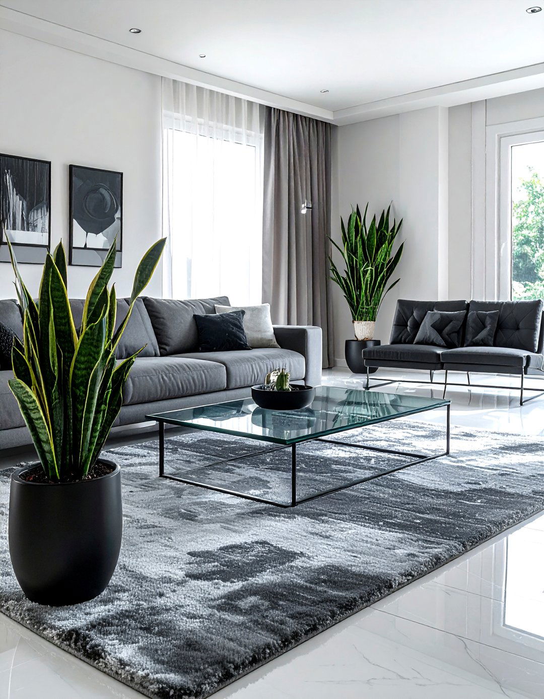 Sansevieria Cylindrica Modern Living Room - 30 living room snake plant ideas