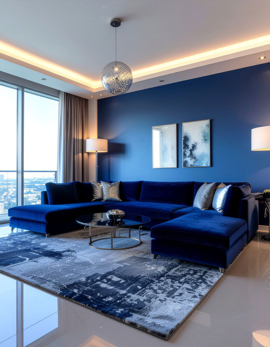 Sapphire Blue Living Room - 30 jewel toned living room ideas