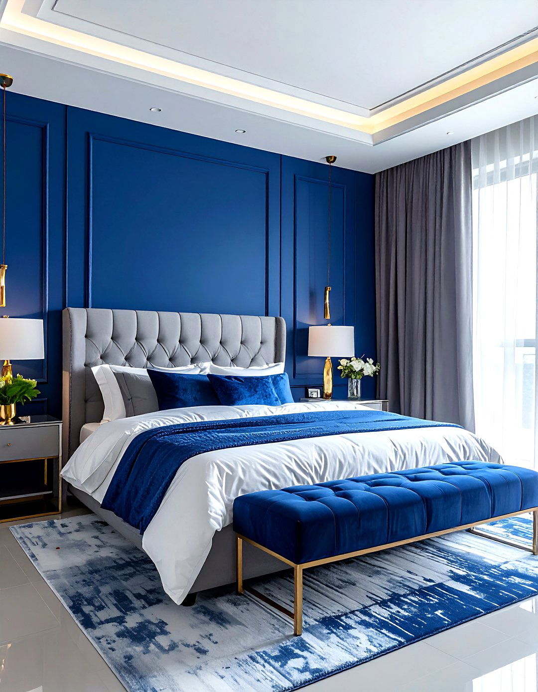 Sapphire Blue Master Bedroom - 30 bold color decor ideas