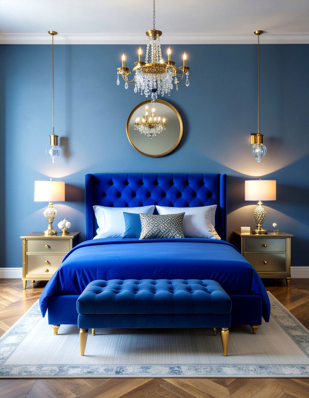 Sapphire blue bedroom - 30 bedroom blue walls