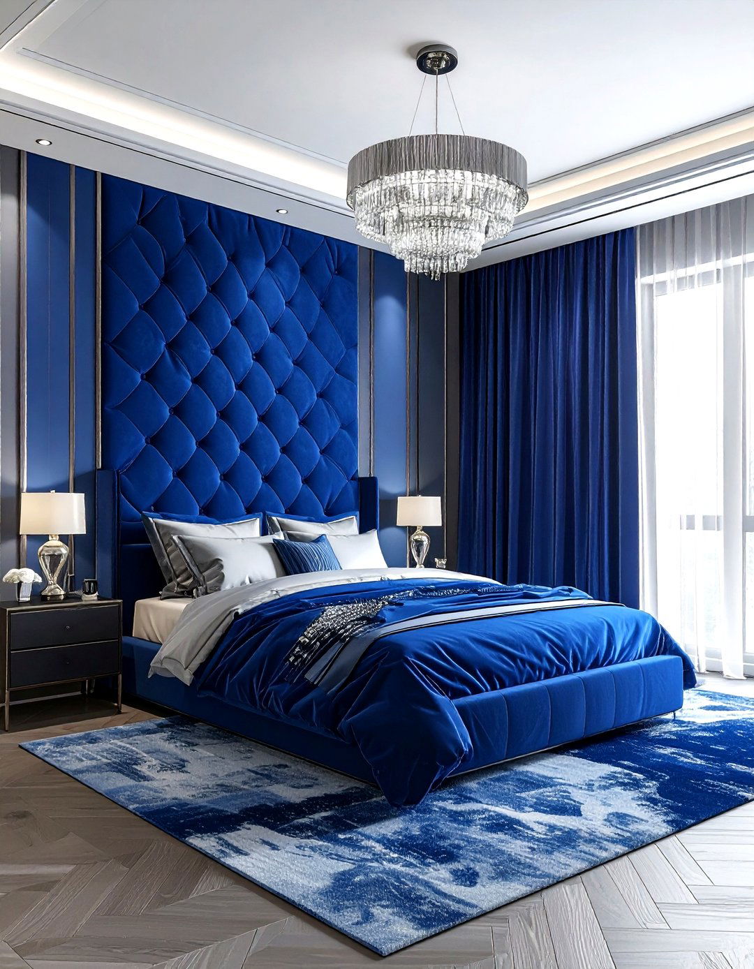 Sapphire blue luxury bedroom - 30 modern blue bedroom ideas