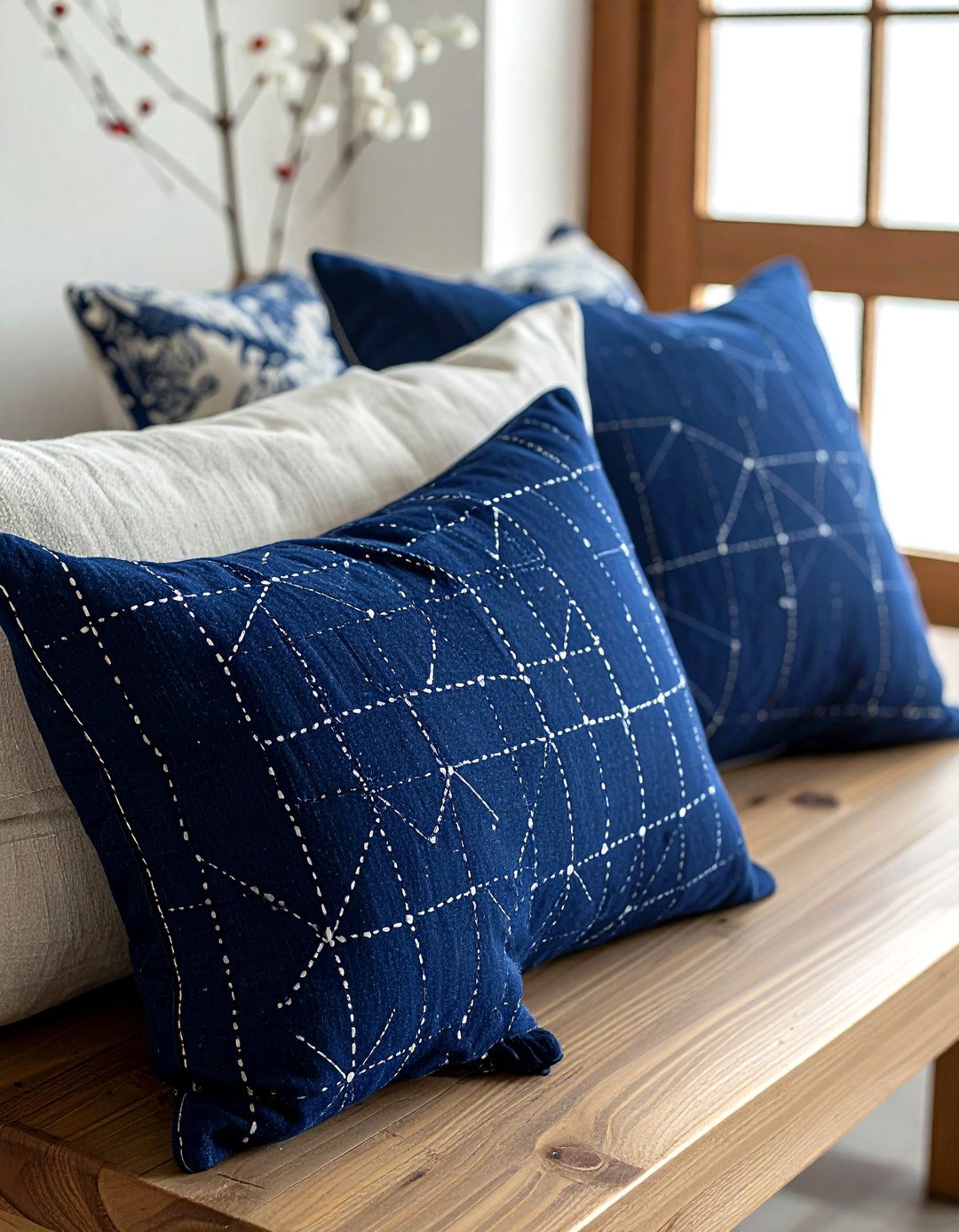 Sashiko Pillow Design - 30 textile decor ideas