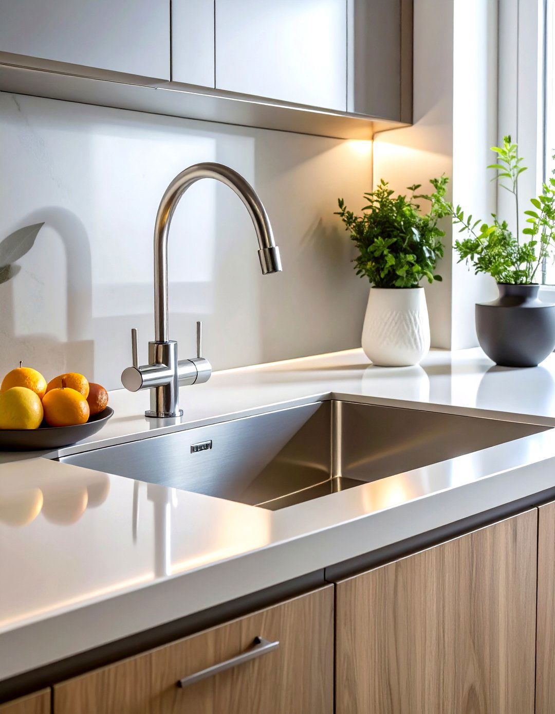 Satin Finish Kitchen Sink - 30 stainless steel sink kitchen ideas