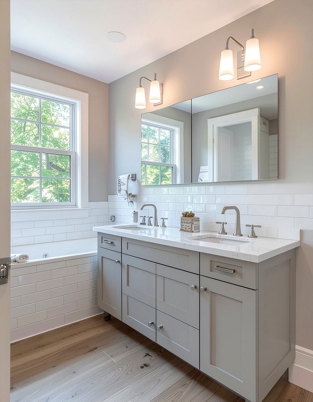Satin Nickel And White Quartz - 30 bathroom finish mixing ideas