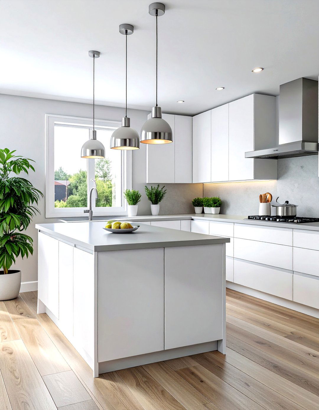 Satin Nickel Mini - 30 metal pendant kitchen ideas