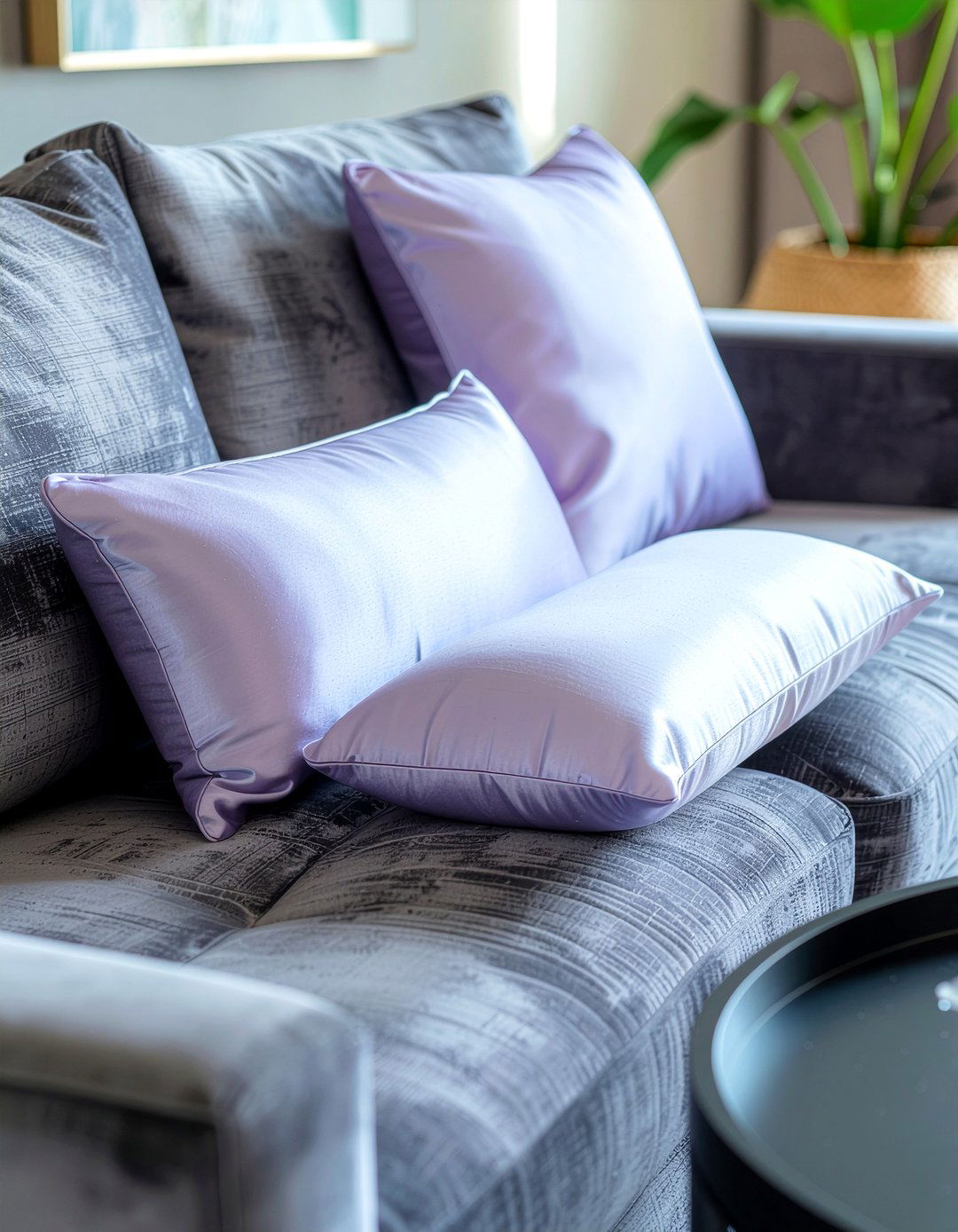 Satin bolster pillows - 30 satin living room ideas