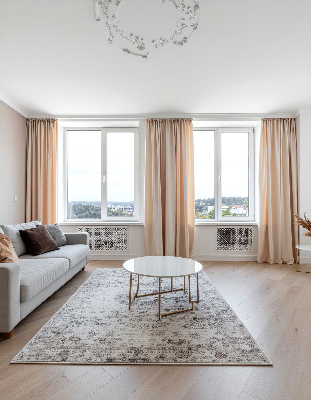 Satin curtains - 30 satin living room ideas