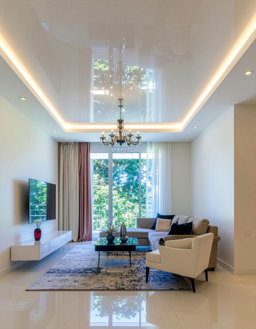 Satin finish ceiling - 30 satin living room ideas