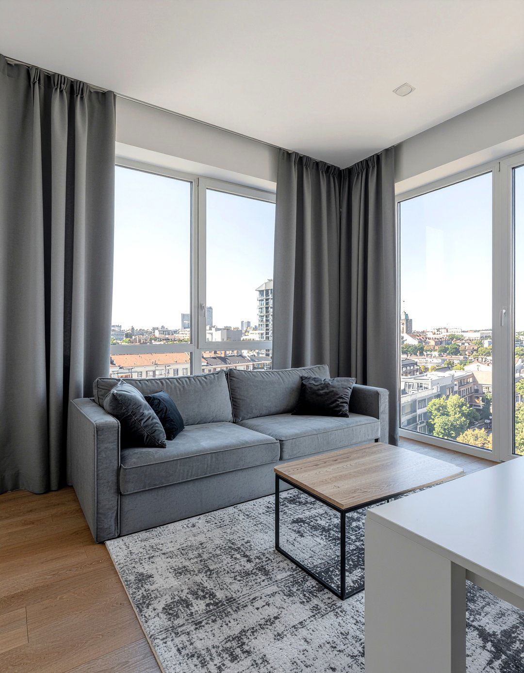 Satin panel curtains - 30 satin living room ideas